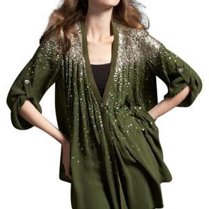 Olive Tokyo Sequined Silk Blouse - Size Small